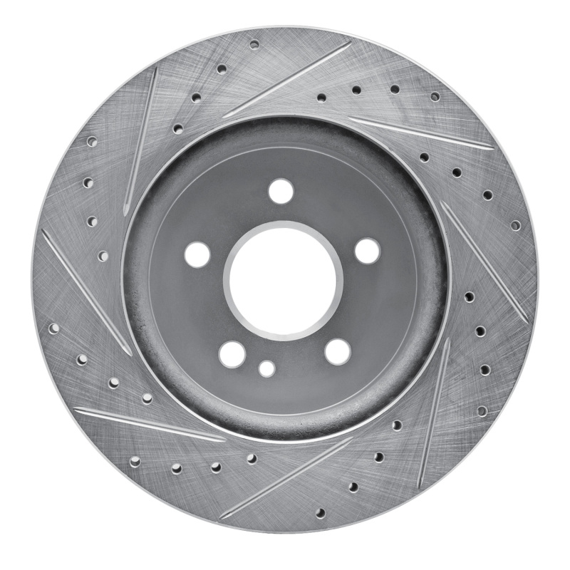 Mercedes-Benz ML430 Brake Rotor (1) - Front Right - R1 Concepts - Drilled & Slotted - Silver - `98-`05
